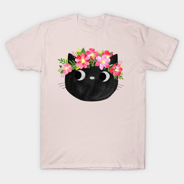 Flower crown T-Shirt by Planet Cat Studio